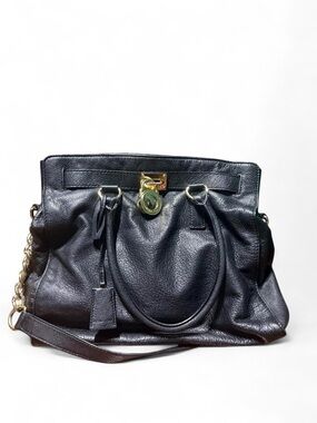 Michael Kors Black Shoulder Bag with gold hardware